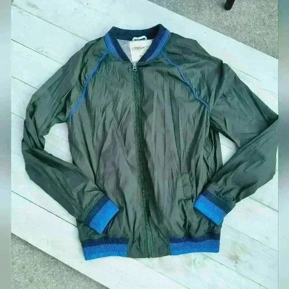 TUCKER+TATE Boys sz 18/20 green blue trim zip jacket Windbreaker jacket XXL - Picture 1 of 6